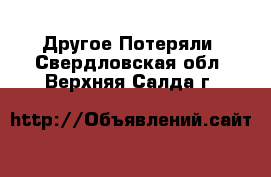 Другое Потеряли. Свердловская обл.,Верхняя Салда г.